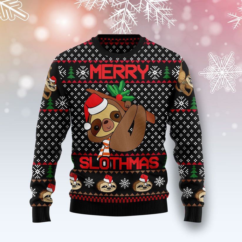 Merry Slothmas Ugly Christmas Sweater For Men & Women