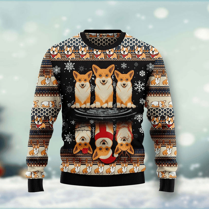 Cute Corgi Dog Funny Ugly Christmas Sweater Gift For Men & Women Adult