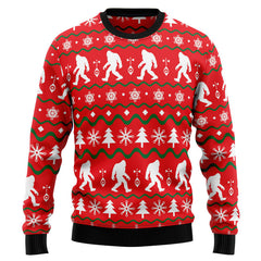 Bigfoot red Ugly Christmas Sweater for men and women