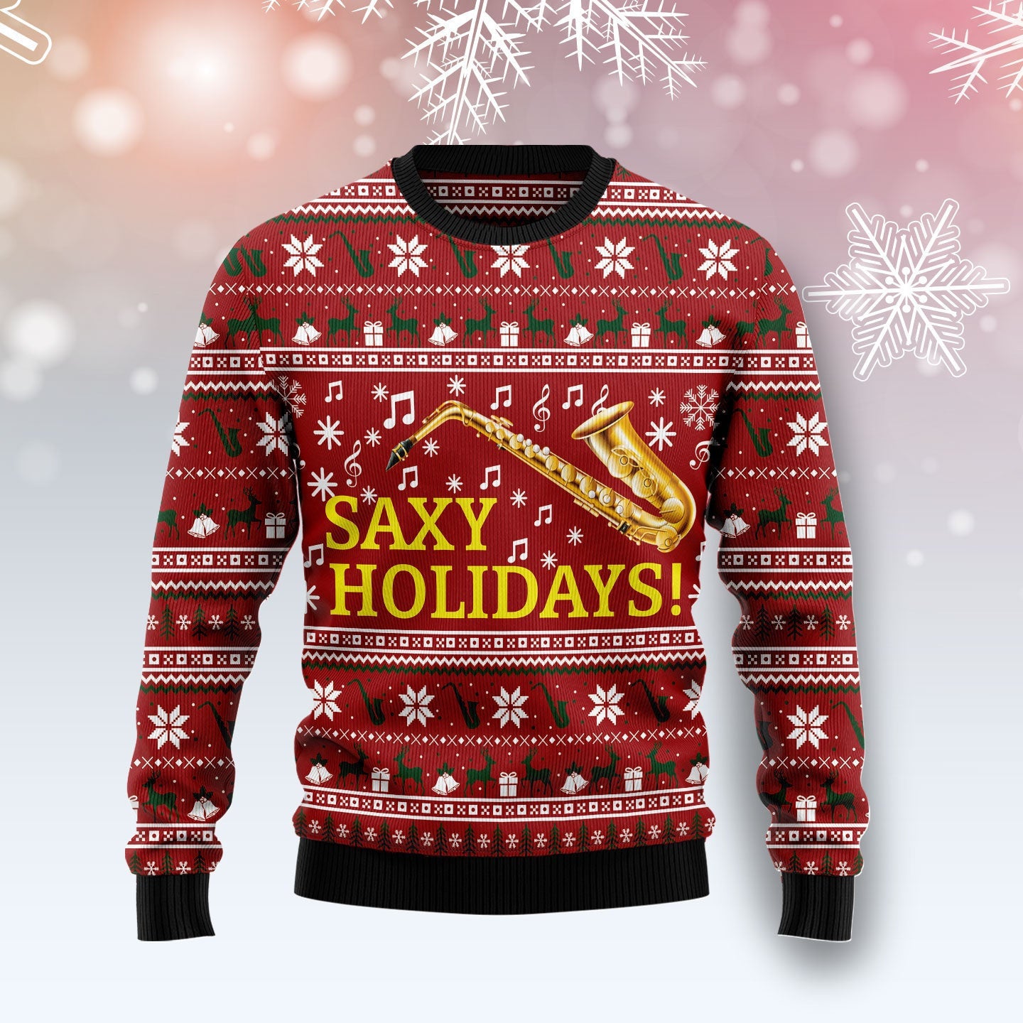 Saxy Holidays Saxophone Ugly Christmas Sweater for men and women, Christmas gift for Family