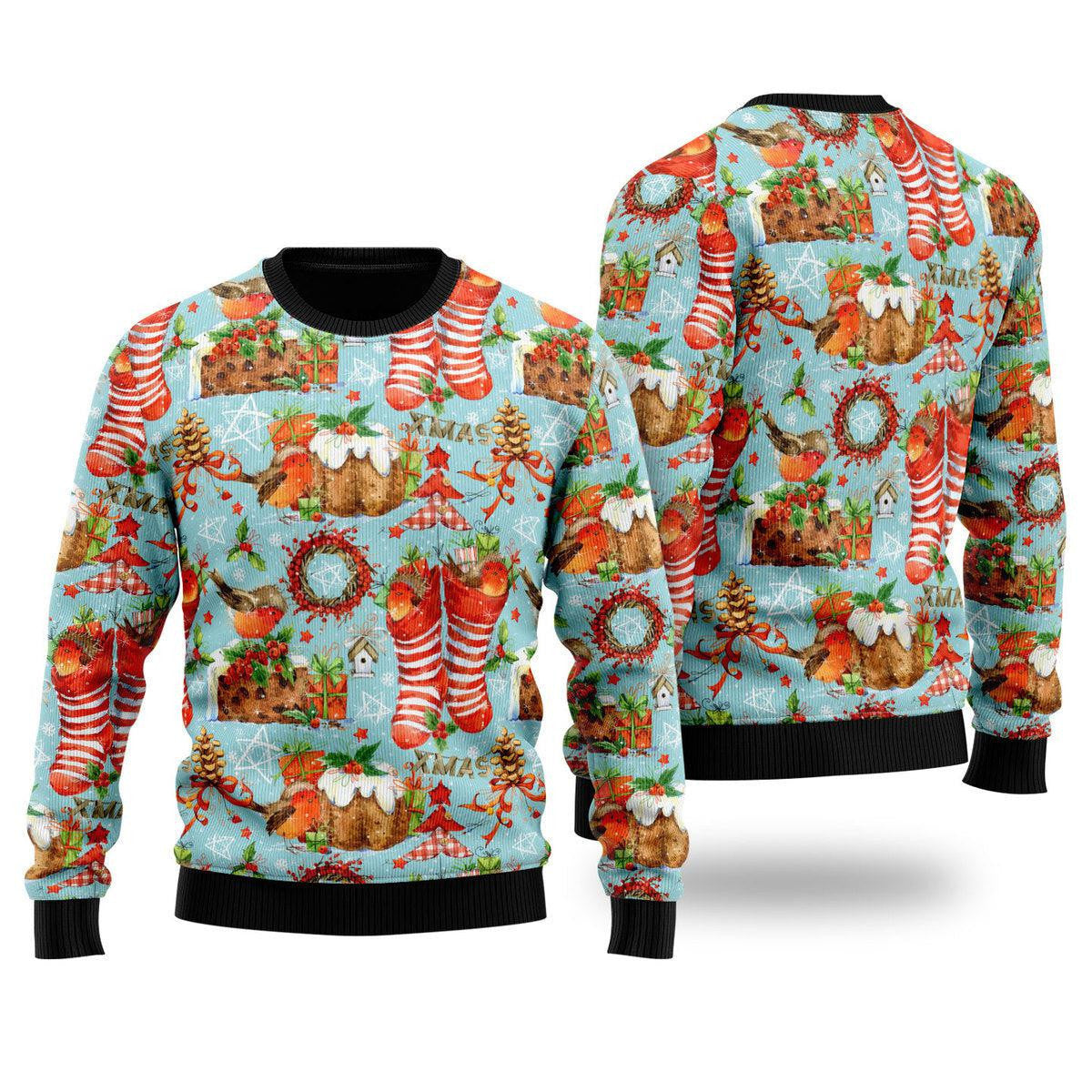 Cozy Robin Bird Christmas Ugly Christmas Sweater For Men & Women