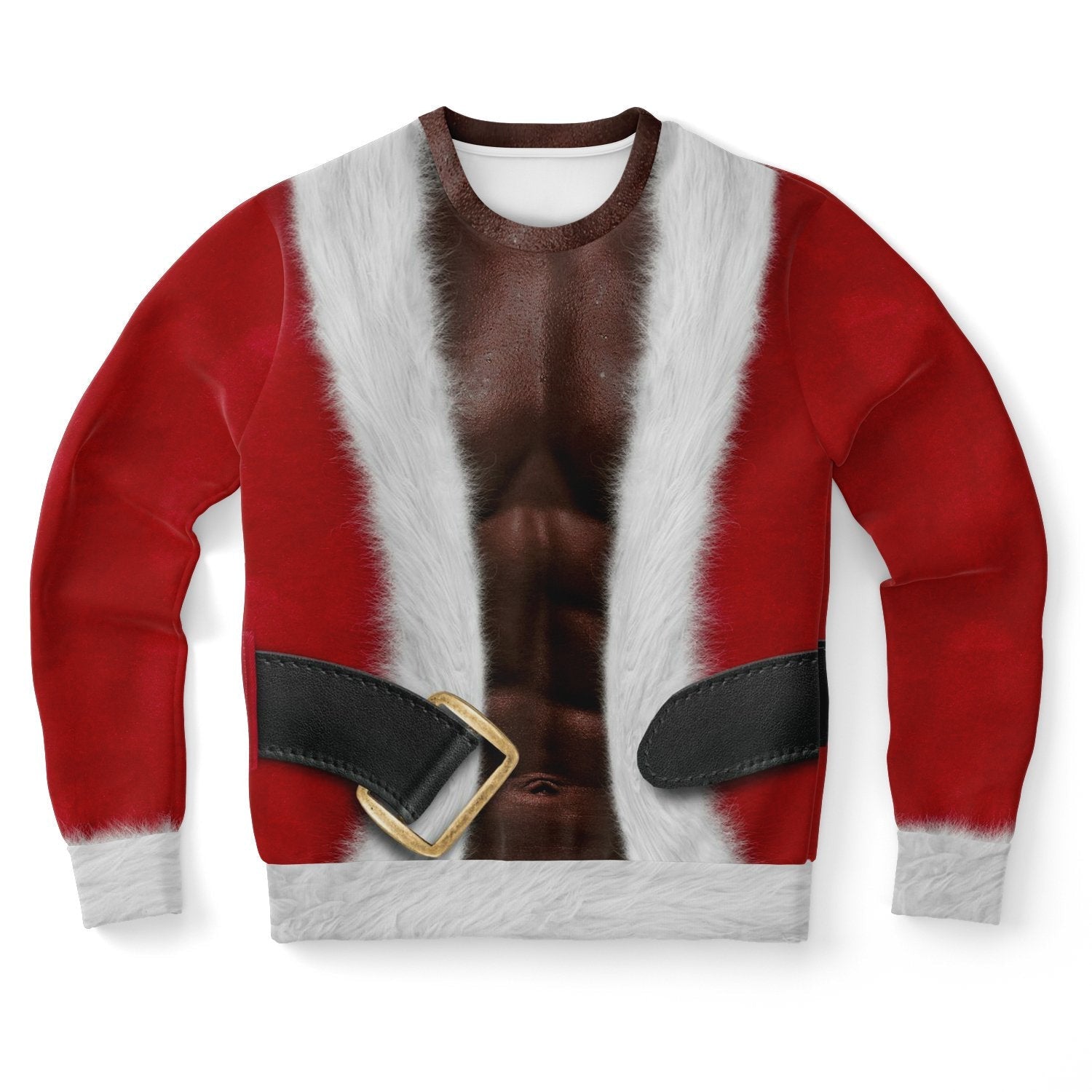 African Black Santa With Muscle Ugly Christmas Sweater