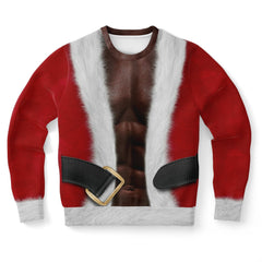 African Black Santa With Muscle Ugly Christmas Sweater