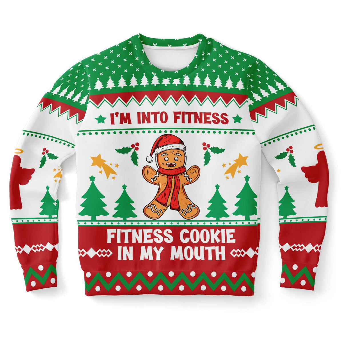 I Am Into Fitness, Fitness Cookie In My Mouth Gingerbread Ugly Christmas Sweater