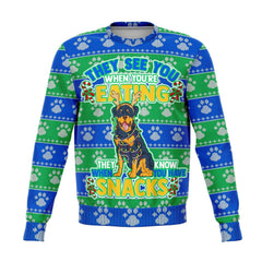 Rottweiler They Know When You Have Snacks Christmas Ugly Sweater