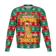 German Shepherd They Know When You Have Snacks Christmas Ugly Sweater