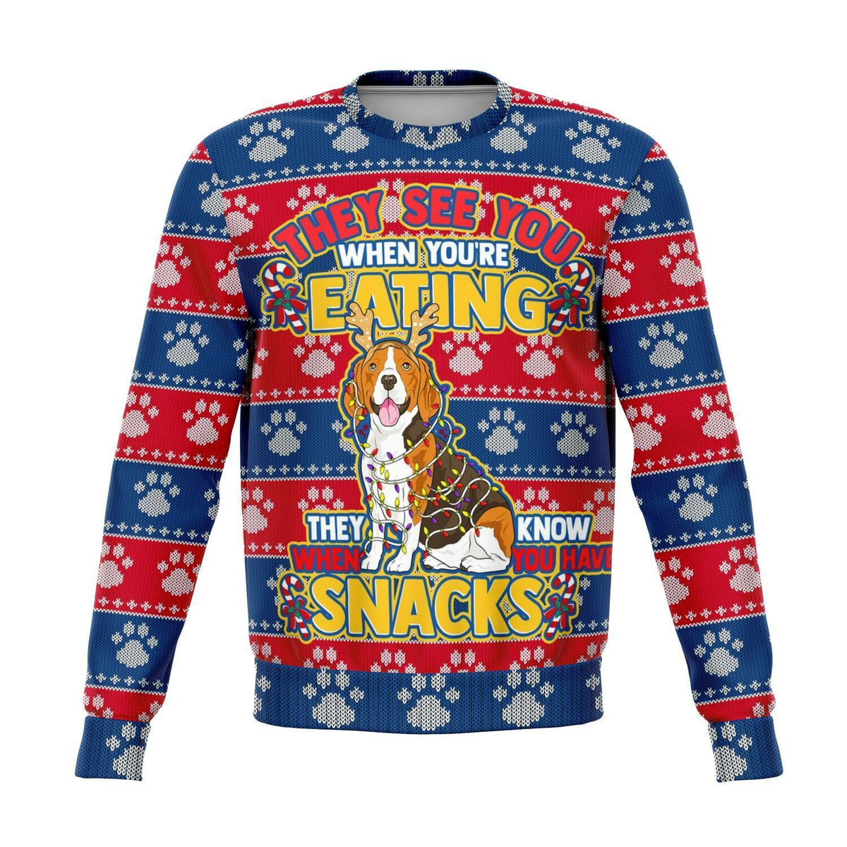 Beagle They Know When You Have Snacks Christmas Ugly Sweater