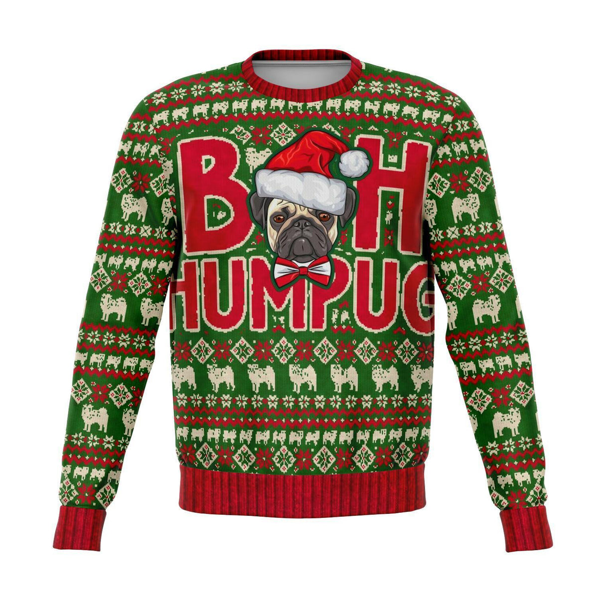 Bah Hum Pug Christmas Ugly Sweater