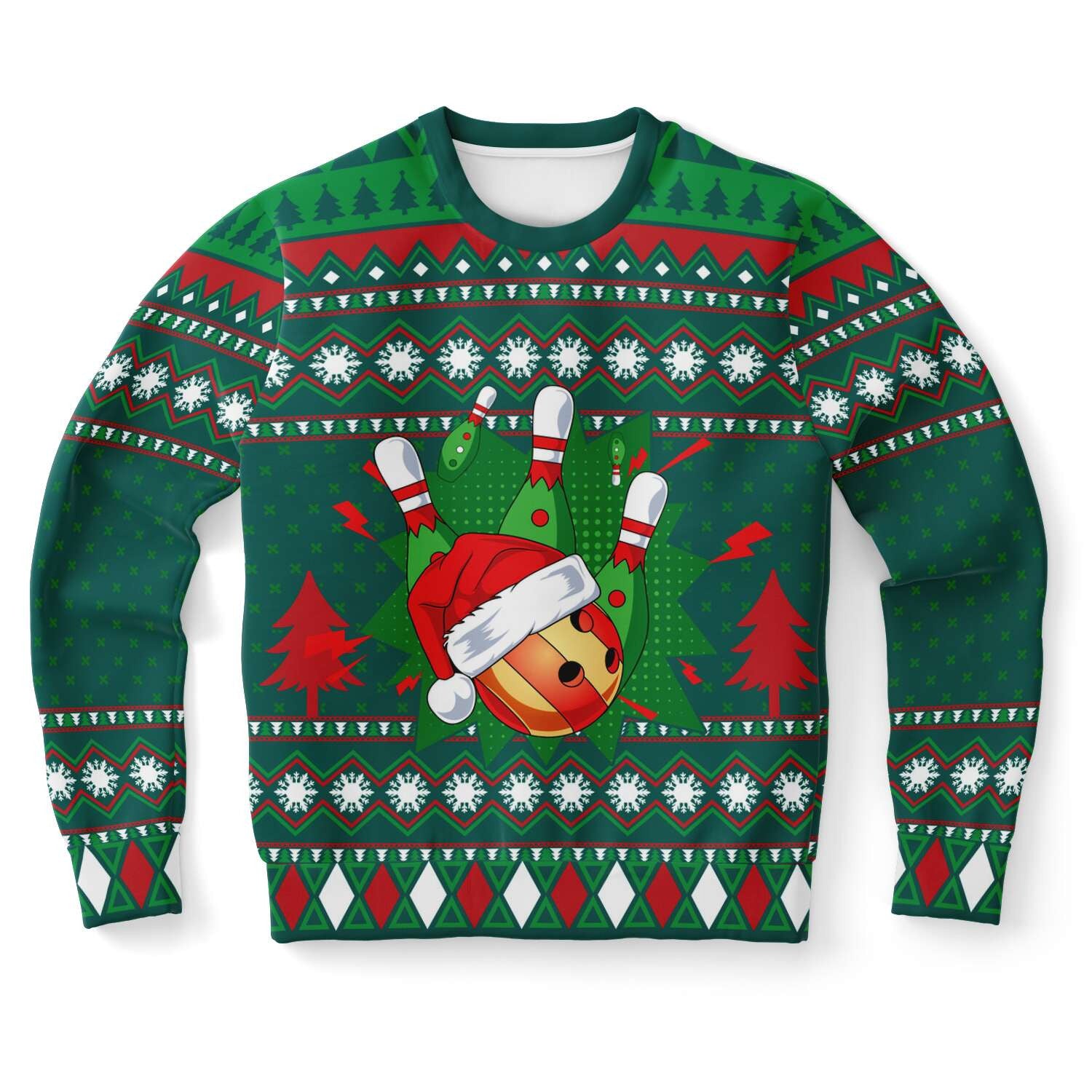 Santa Bowling Ugly Christmas Sweater