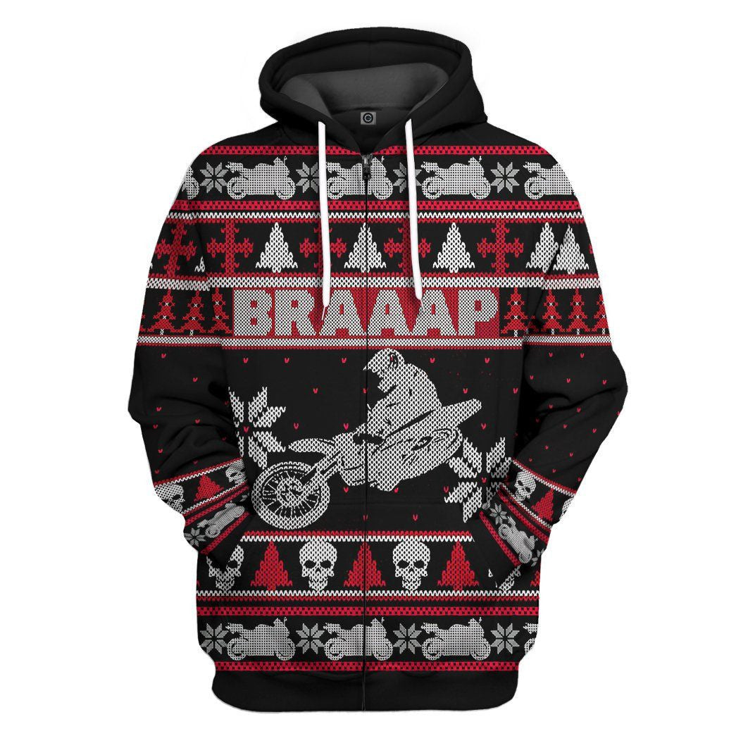 3D Braaap Dirt Bike Christmas Hoodie Apparel