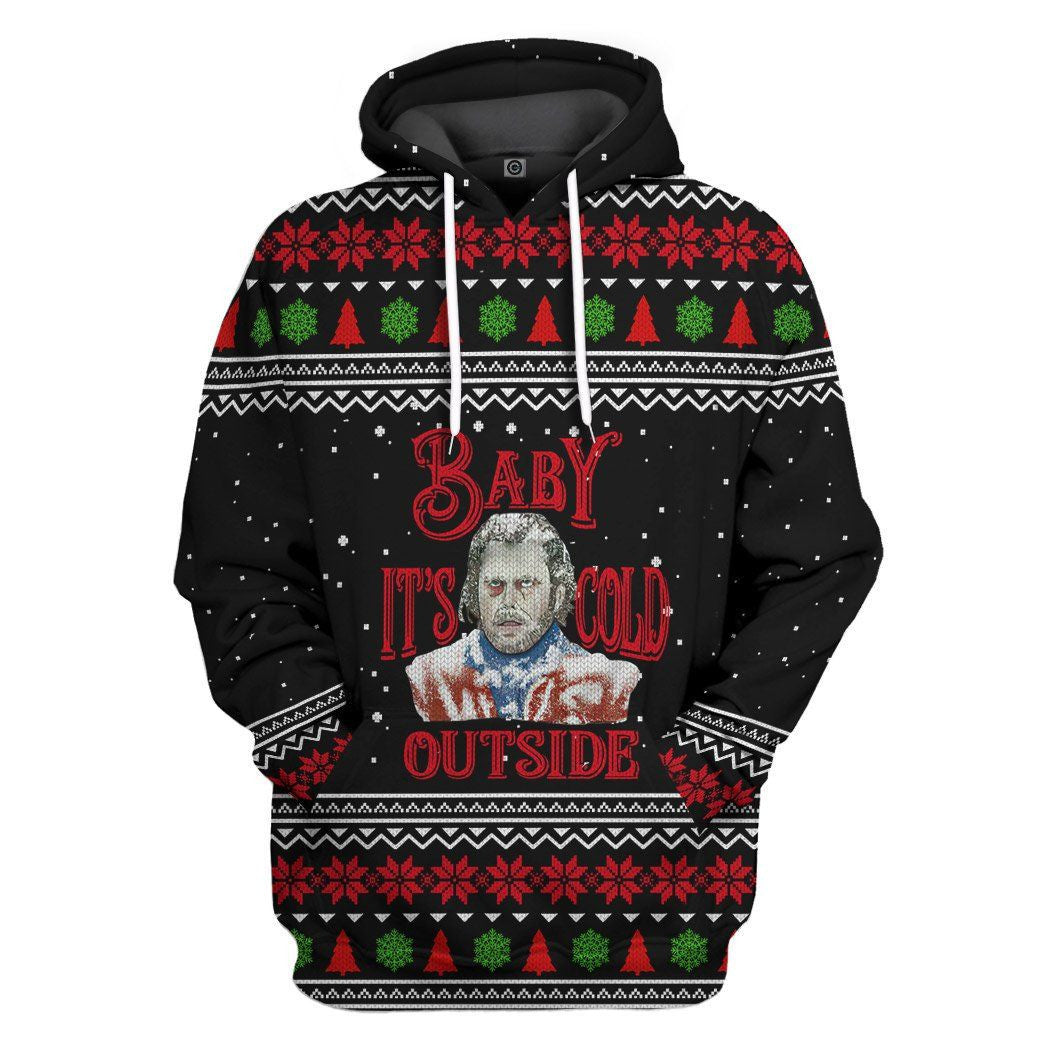 3D The Shining Baby It's Cold Outside Ugly Christmas Sweater Custom Hoodie Apparel