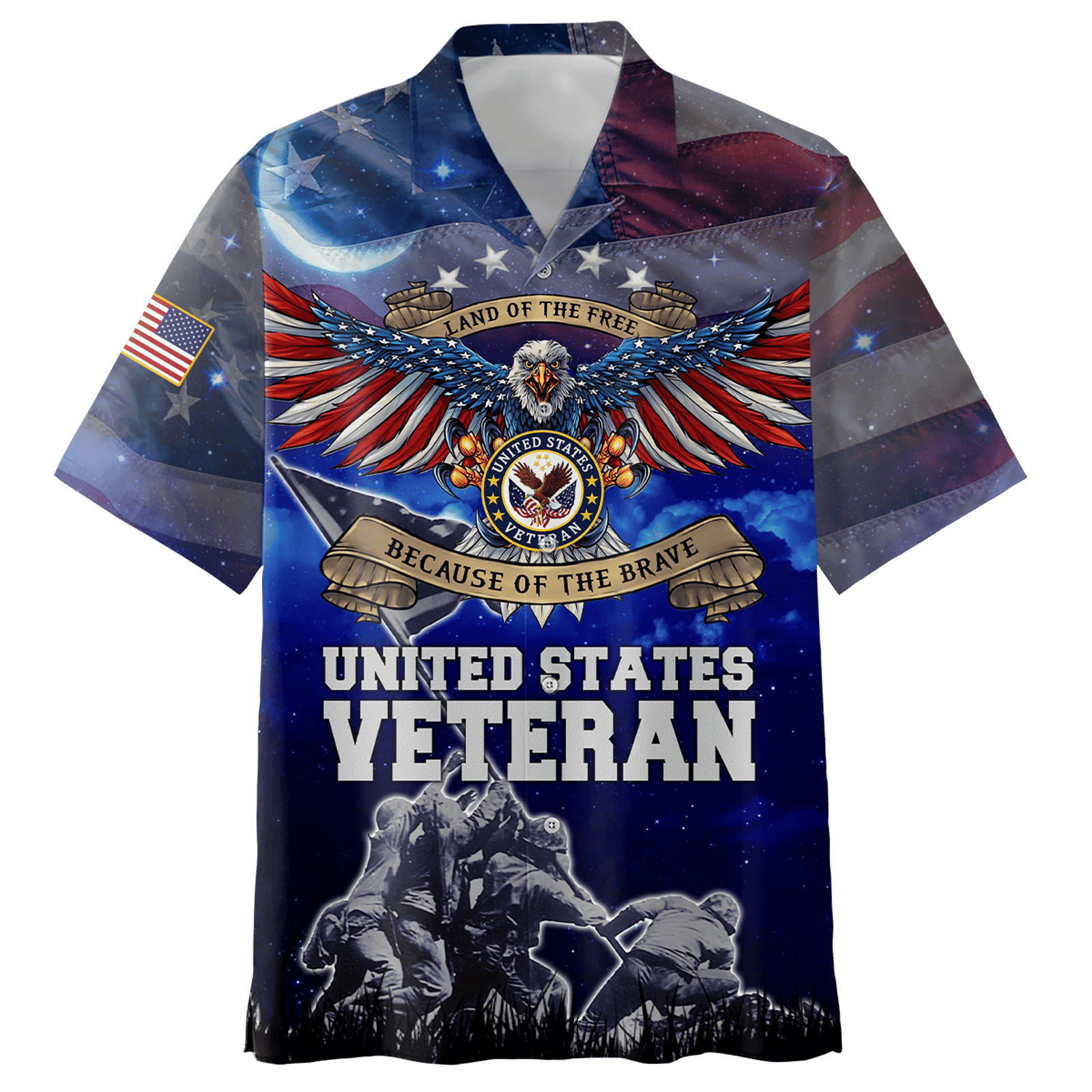 Home Of The Free - Because Of The Brave - Independence Day - Unisex Hawaiian Shirt - Short