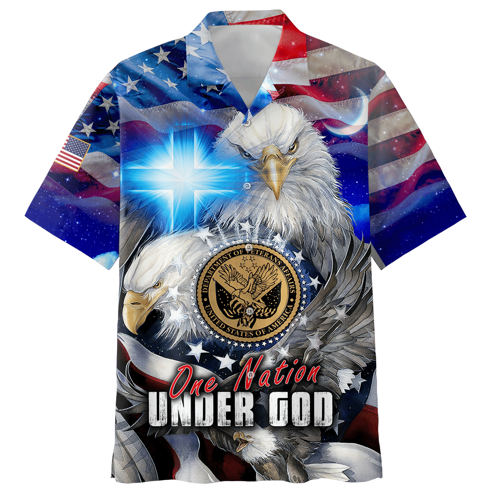 One Nation Under GOD - Independence Day - Unisex Hawaiian Shirt - Short