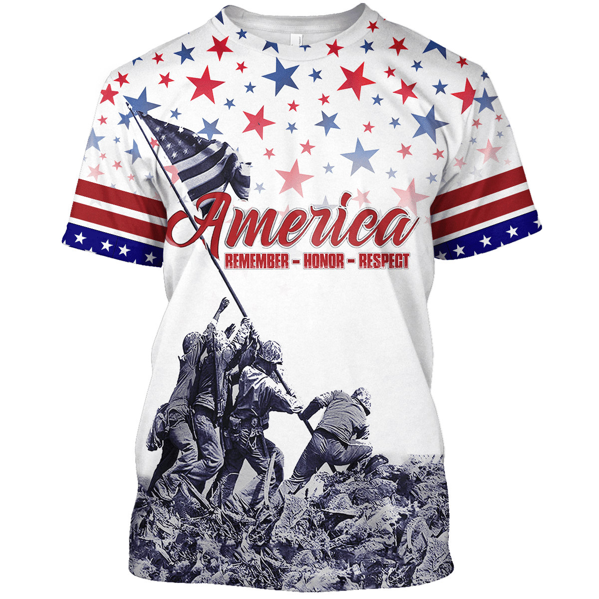 Remember - Honor - Respect - Independence Day - Unisex Hawaiian Shirt - Short