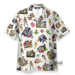 80S Famous Cartoon Characters Pattern Hawaiian Shirt