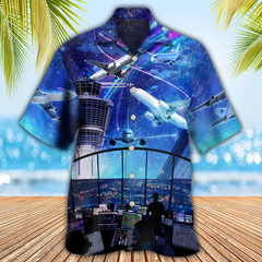 Airplane And Air Traffic Controller Hawaiian Shirt