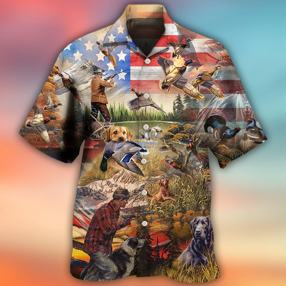 Hunting Independence Day Mallard Duck Hawaiian Shirt