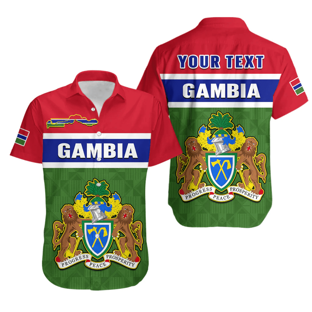 (Custom Personalised) Gambia Hawaiian Shirt Happy 58th Independence Anniversary Flag Style LT14