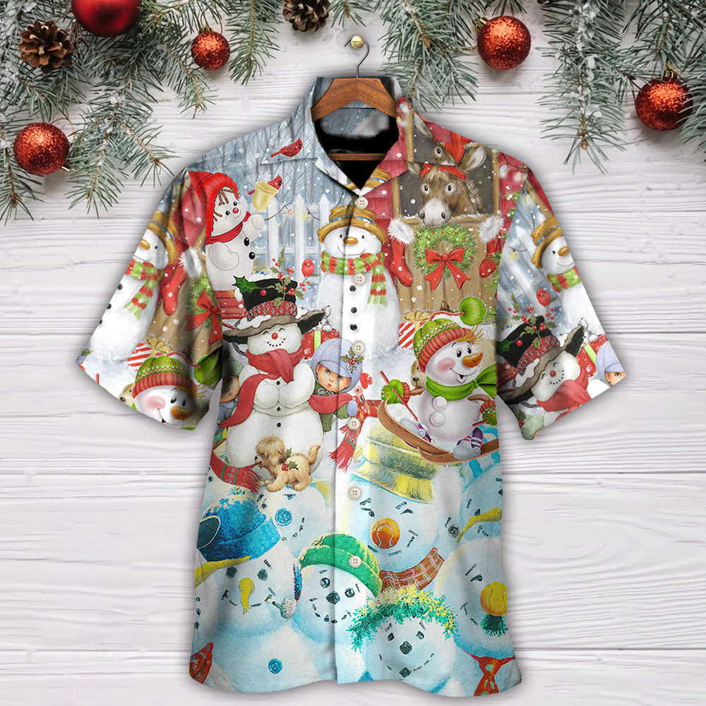 Christmas Snowman Happy Farm Holiday Christmas Hawaiian Shirt