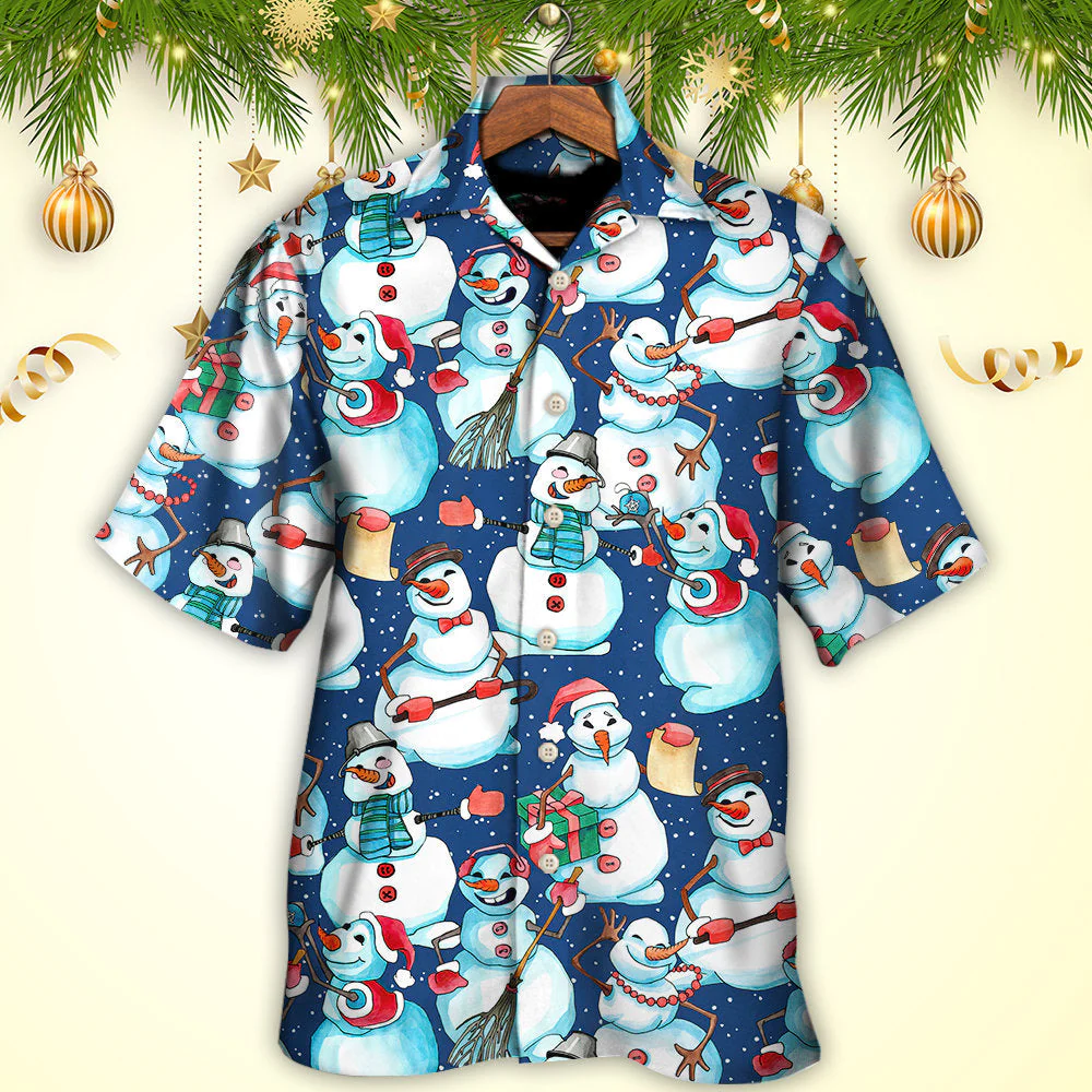 Christmas Happy Snowman Xmas Hawaiian Shirt