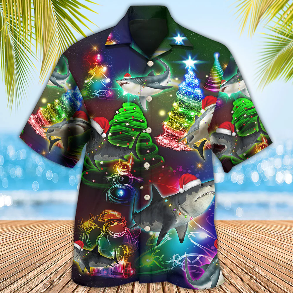 Shark Christmas Tree Shark Hawaiian Shirt