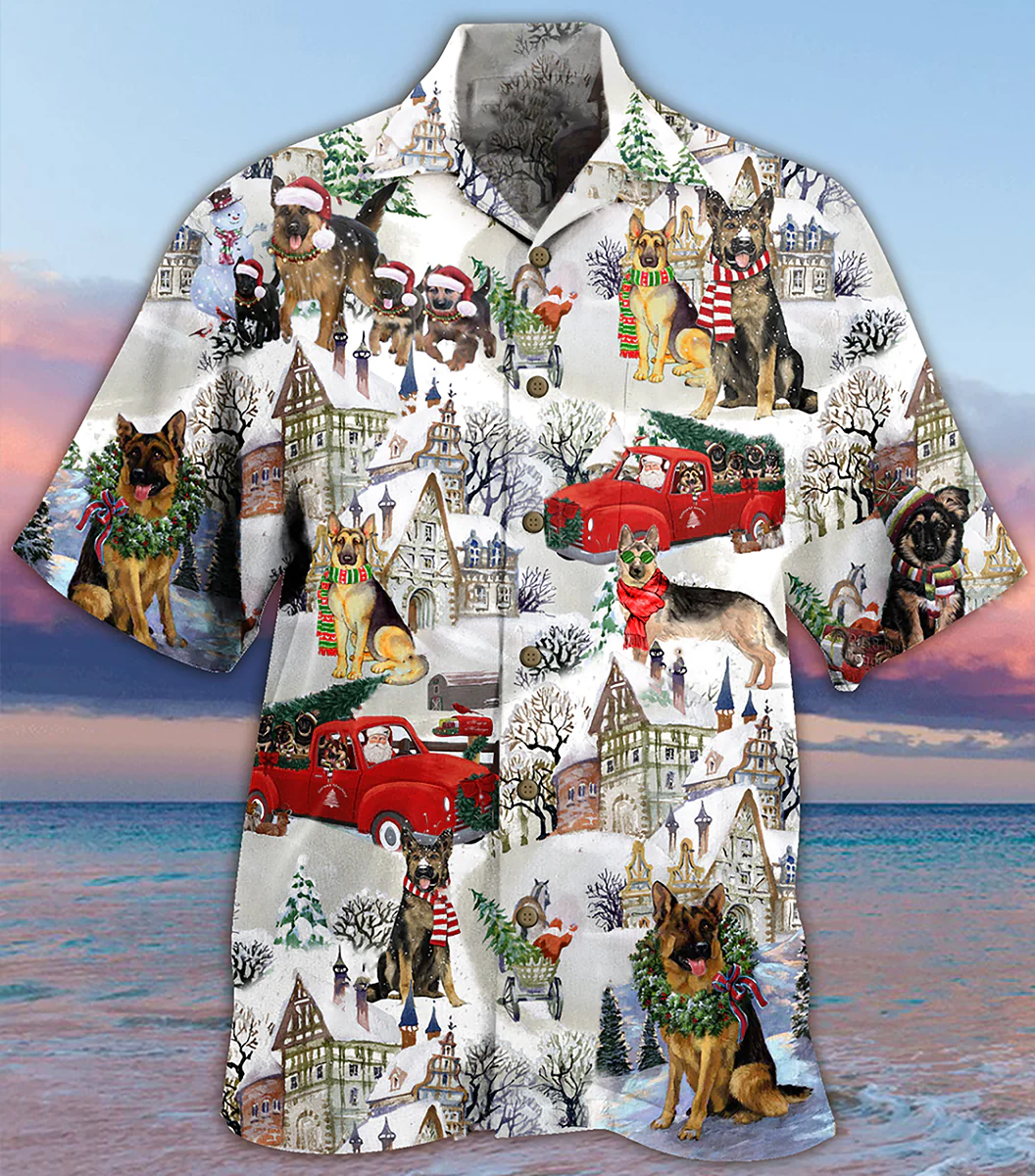 German Shepherd Dogs Snow Xmas Hawaiian Shirt