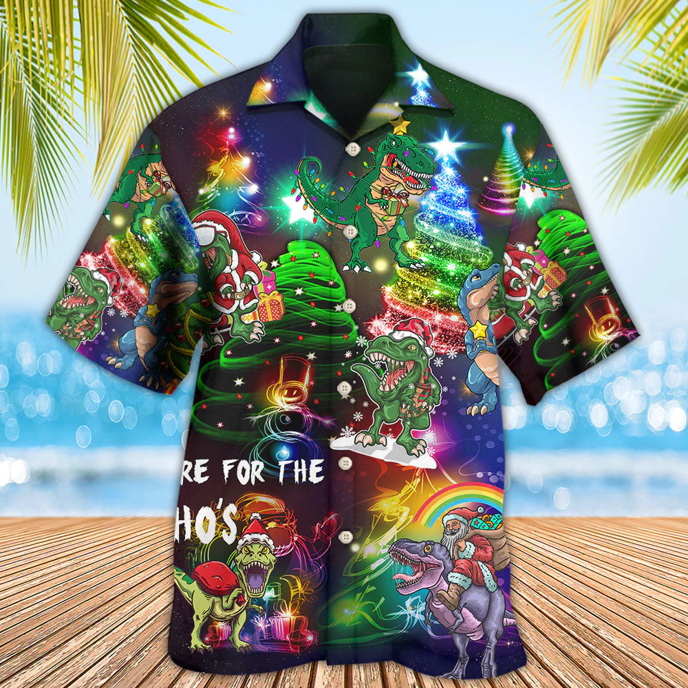 Dinosaur Bright In Christmas Night Hawaiian Shirt