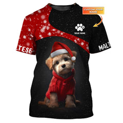 Custom Unisex Shirt, Maltese T-Shirt, Christmas Hoodie, Shirt For Christmas