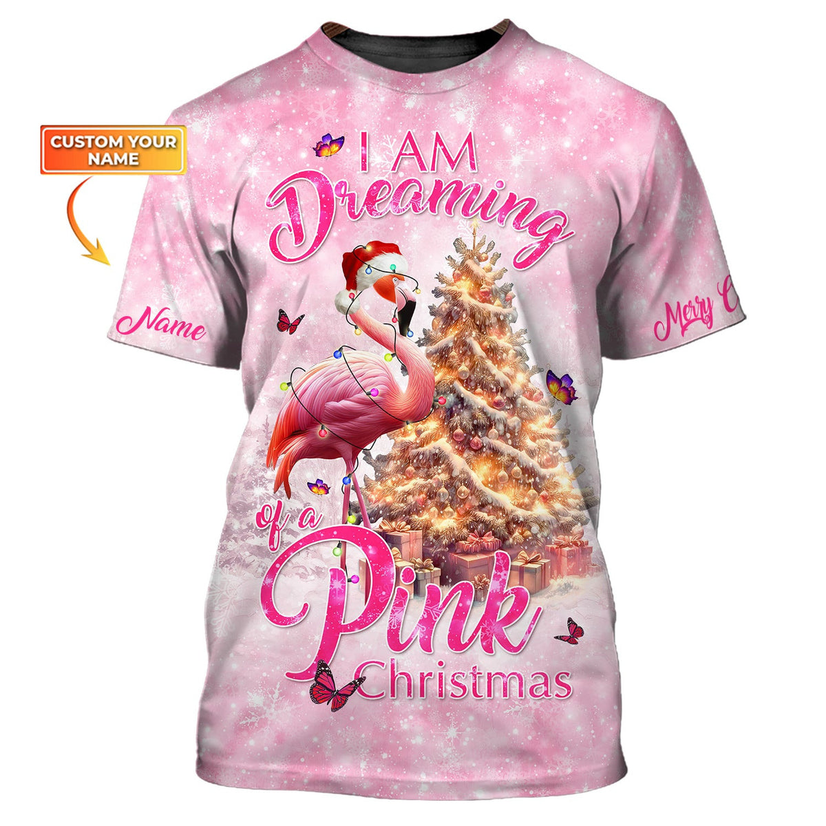 Custom Woman Shirt, Flamingo Christmas Shirt, Christmas Hoodie, Shirt For Christmas