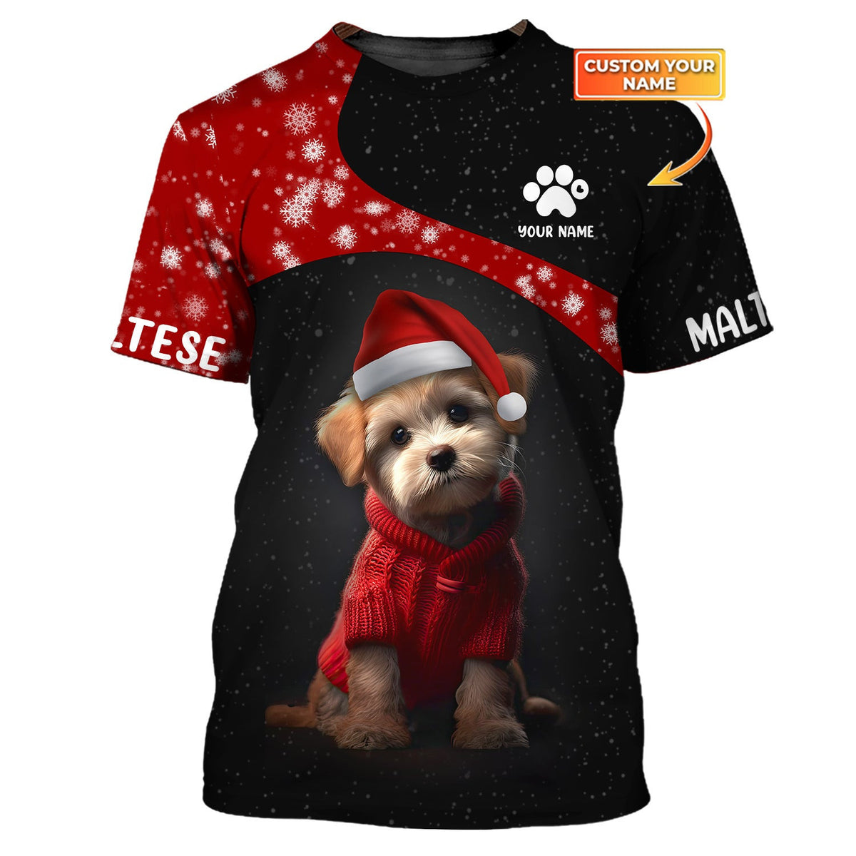 Custom Unisex Shirt, Maltese T-Shirt, Christmas Hoodie, Shirt For Christmas