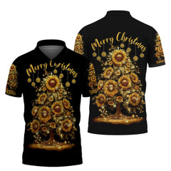 Custom Unisex Shirt, Merry Christmas, Christmas Tree, Sunflower Shirt, Christmas Hoodie, Shirt For Christmas