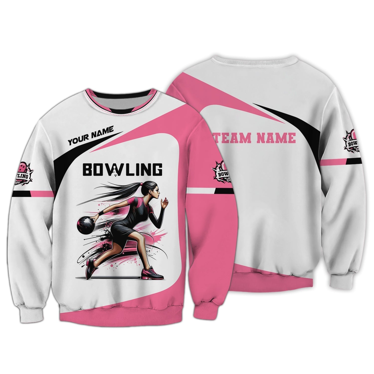 Woman Shirt, Custom Name Bowling Zip Polo Shirt, Shirt for Bowling Player, Bowling T-shirt