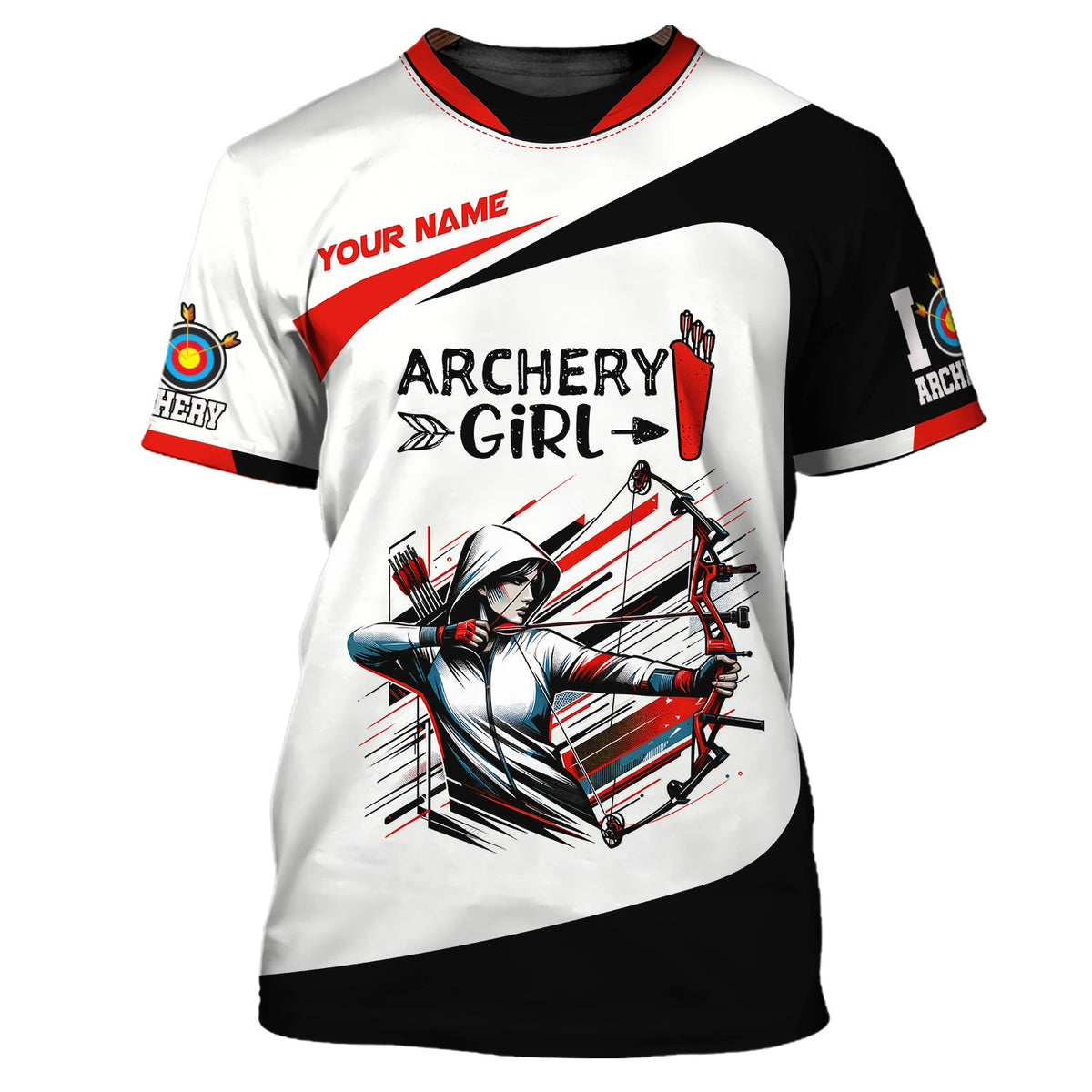 Woman Shirt, Custom Name Archery Shirt, Archery Girl, Shirt for Archery Lovers