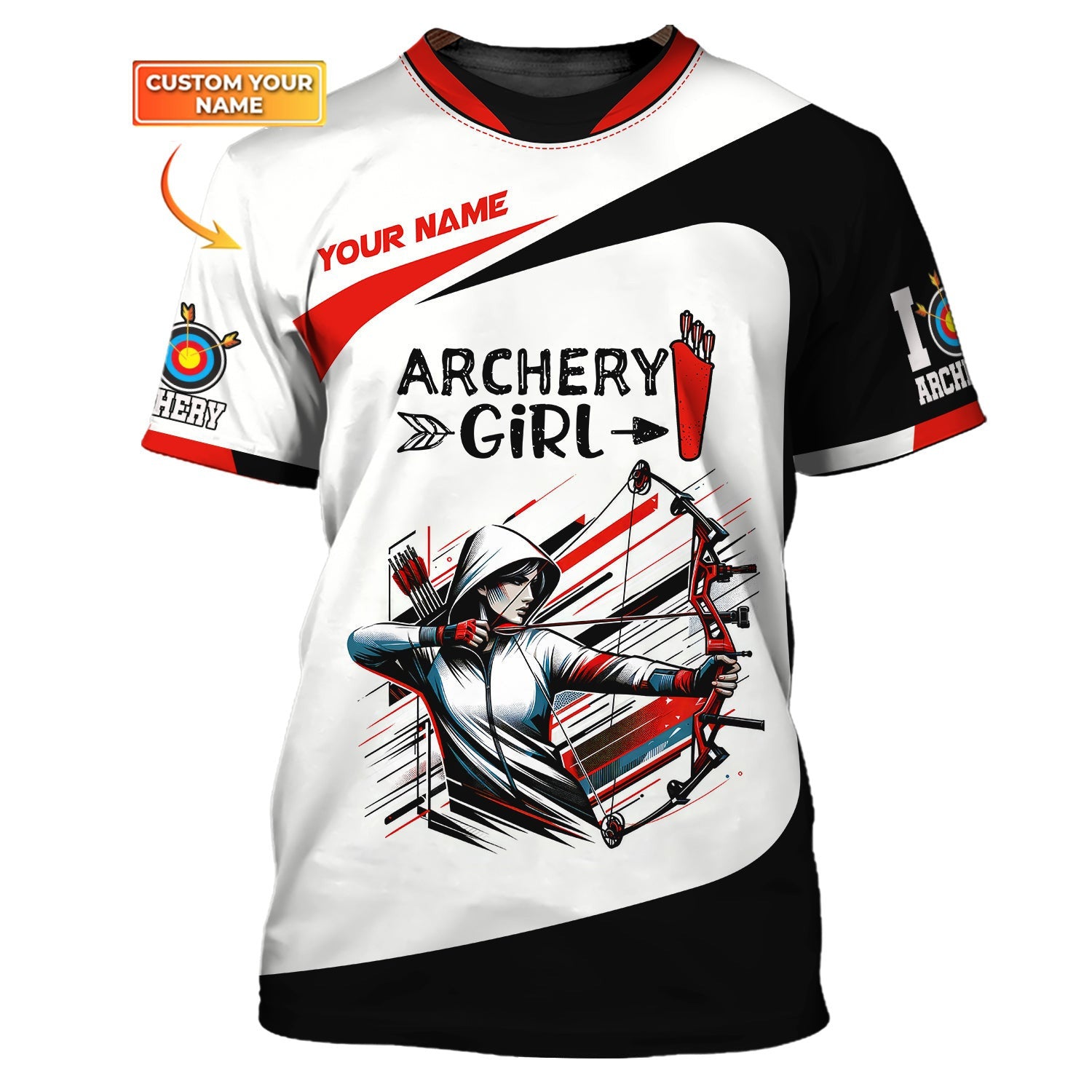 Woman Shirt, Custom Name Archery Shirt, Archery Girl, Shirt for Archery Lovers