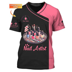 Woman Shirt, Custom Name Nail Artist Shirt, Nail Artist Hoodie Polo Long Sleeve, Gift for Nail Artists