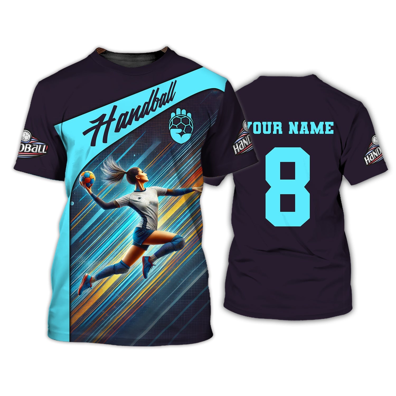 Woman Shirt, Custom Name Handball Shirt, Handball T-Shirt Hoodie, Shirt for Handball Players