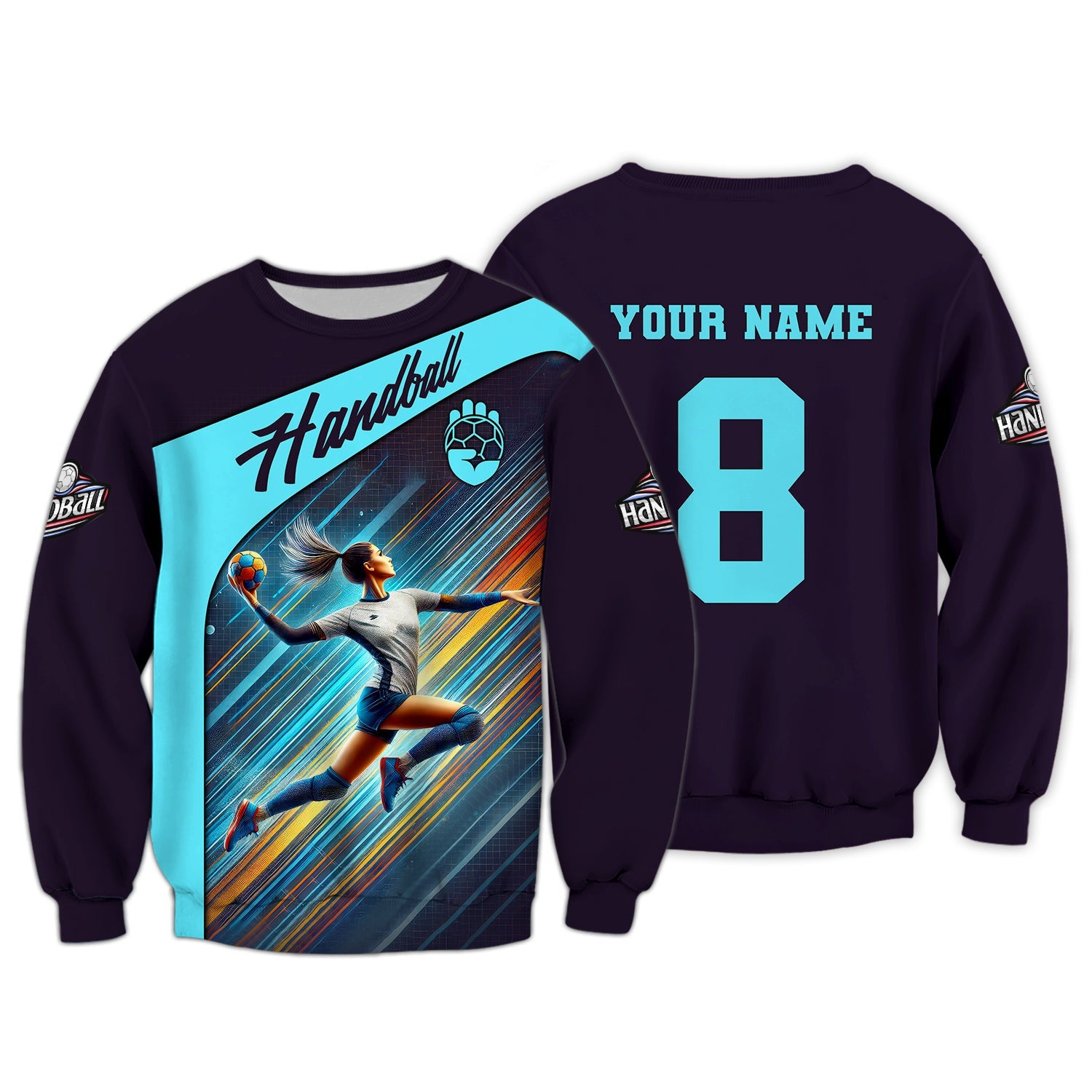 Woman Shirt, Custom Name Handball Shirt, Handball T-Shirt Hoodie, Shirt for Handball Players