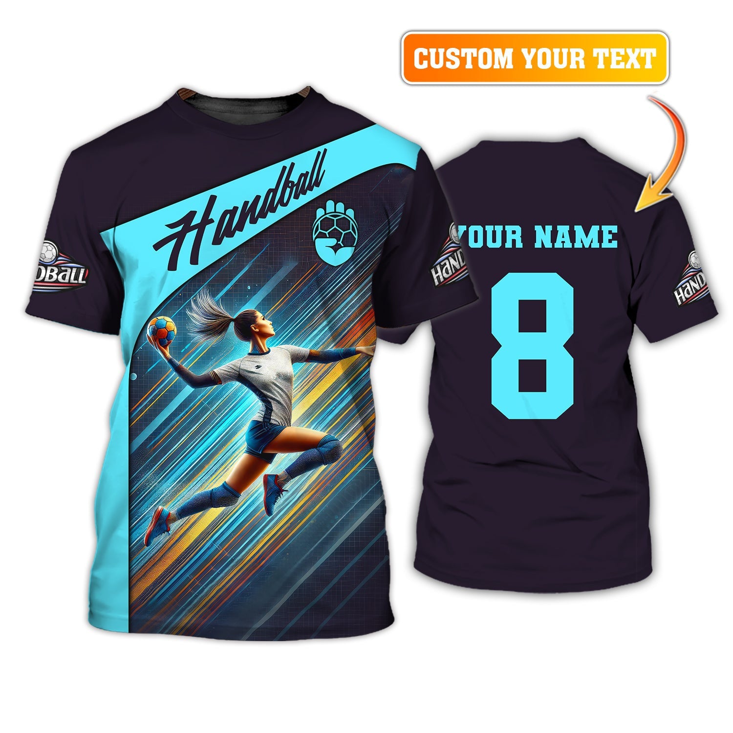 Woman Shirt, Custom Name Handball Shirt, Handball T-Shirt Hoodie, Shirt for Handball Players