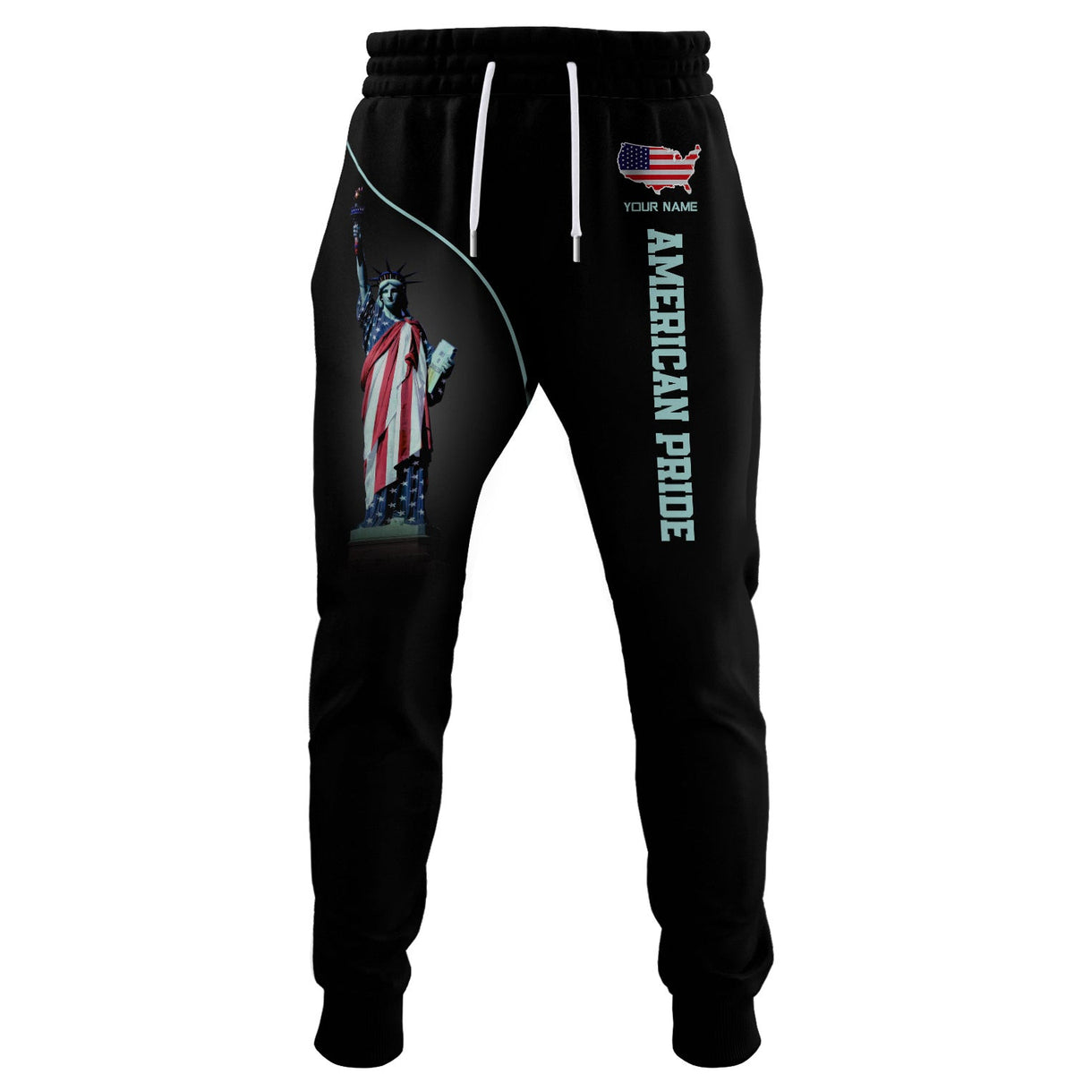 Unisex Clothing, Custom Jogger, American Pride Jogger Pants, Independence Day, Statue of Liberty Apparel