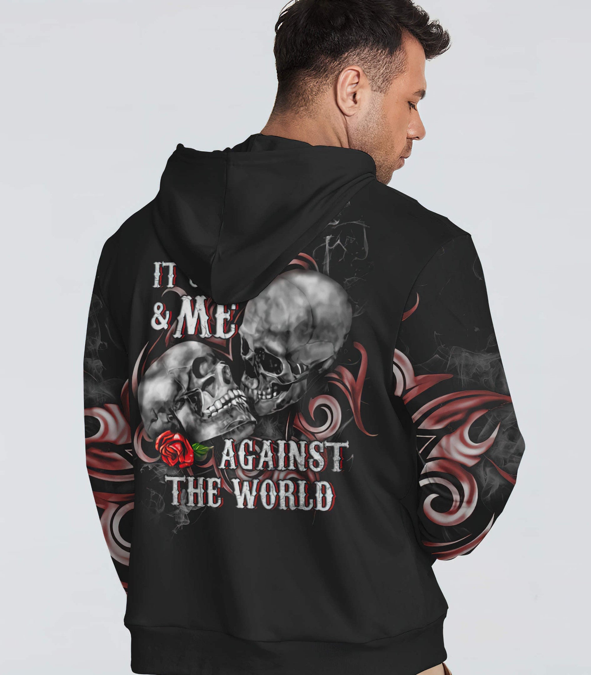 It's You And Me Against The World Couple Skull Hoodie