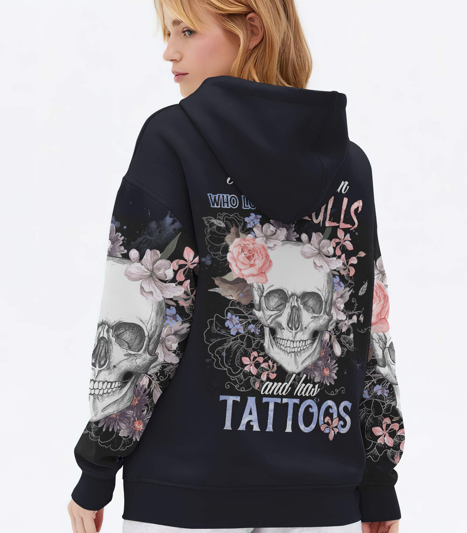 Just A Woman Who Loves Skull And Has Tattoos Hoodie