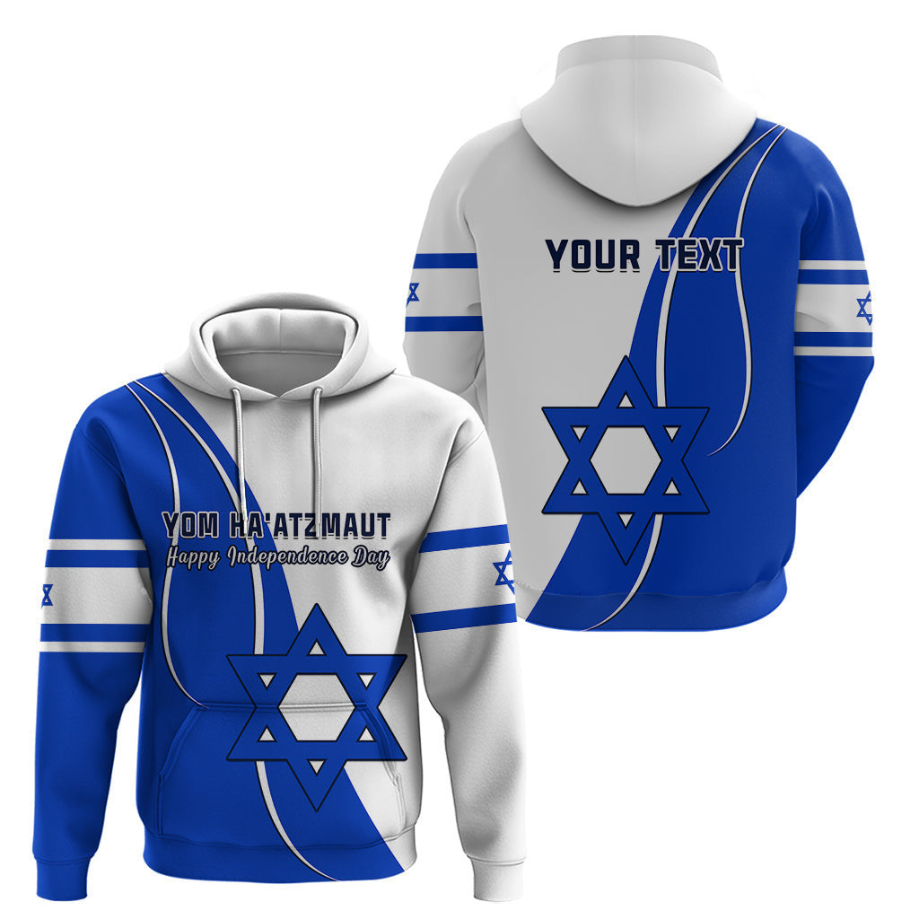 Custom Israel Independence Day Hoodie Yom Haatzmaut Curvel Style LT14