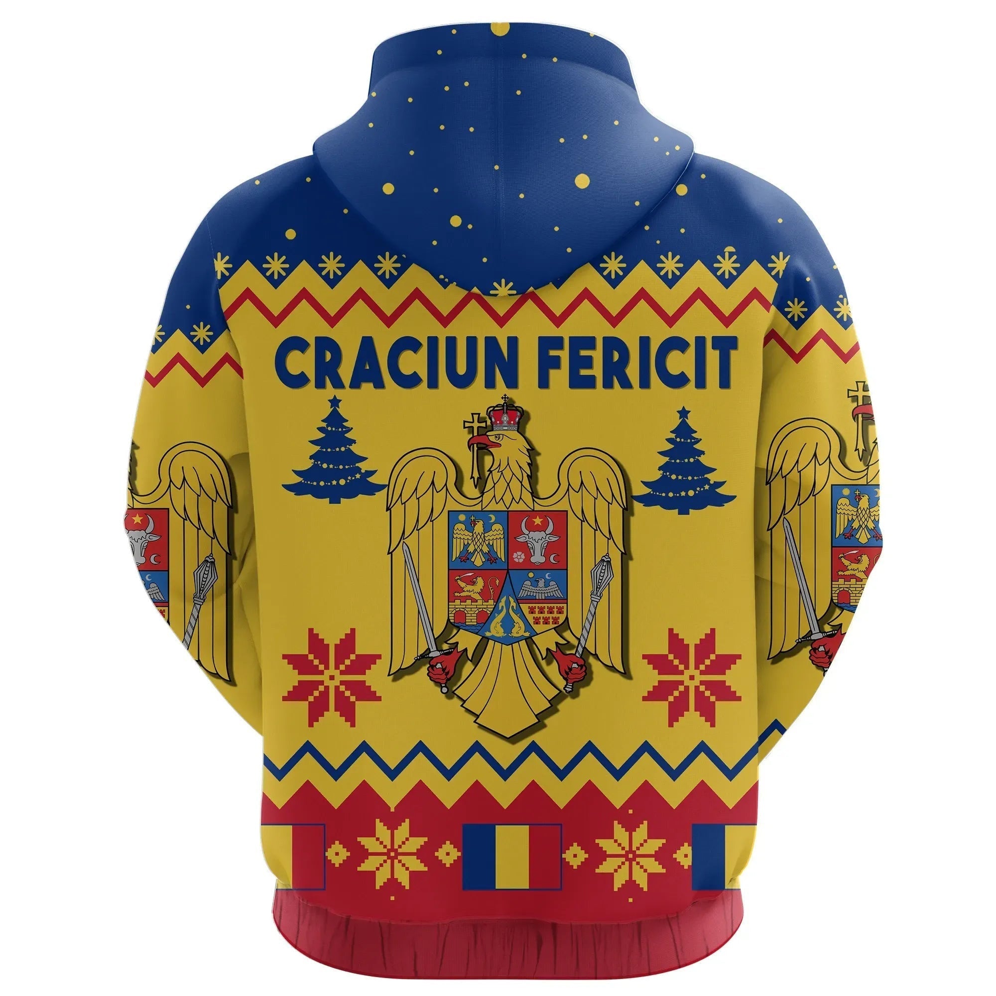 Romania Christmas 3D Hoodie Eagle