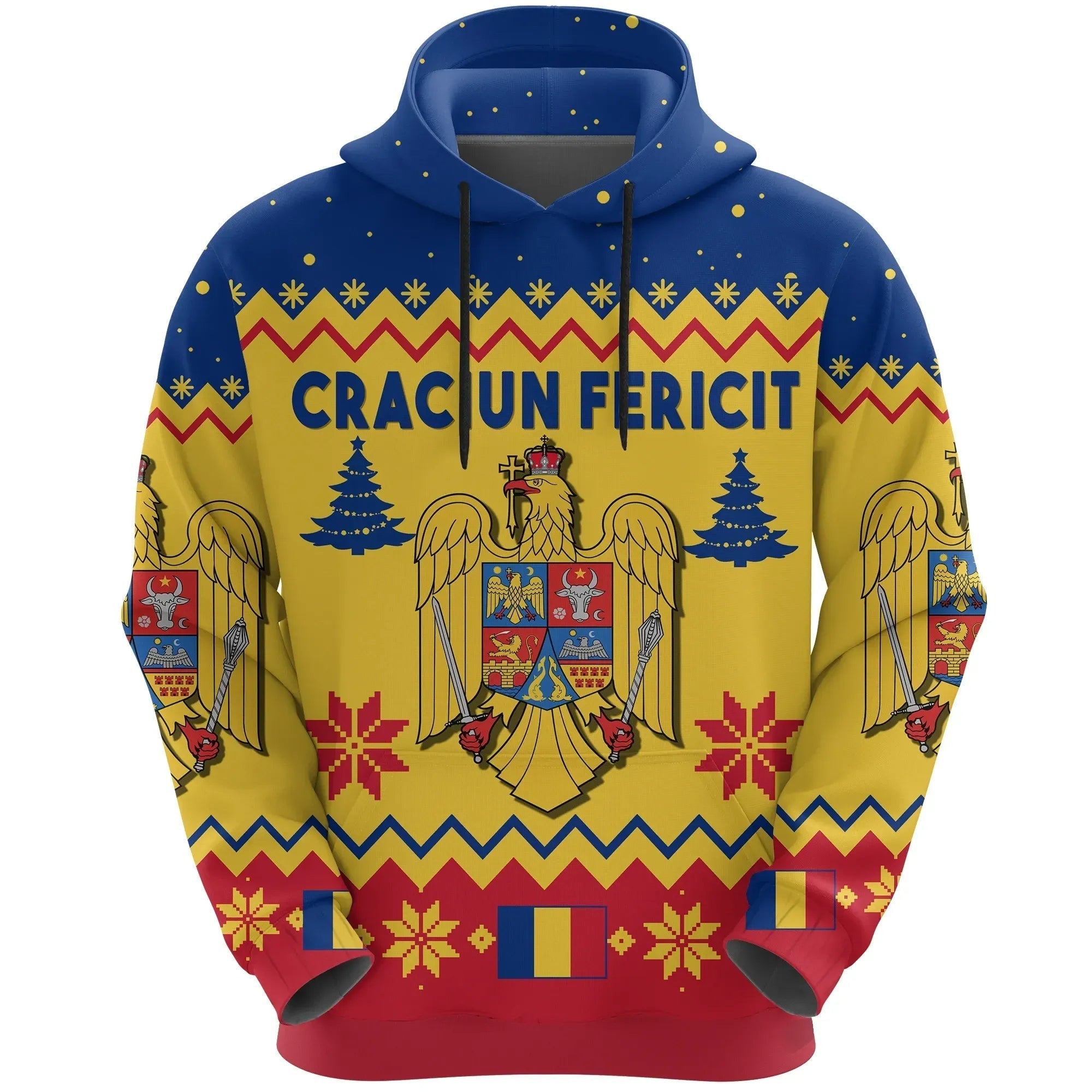 Romania Christmas 3D  Hoodie Eagle