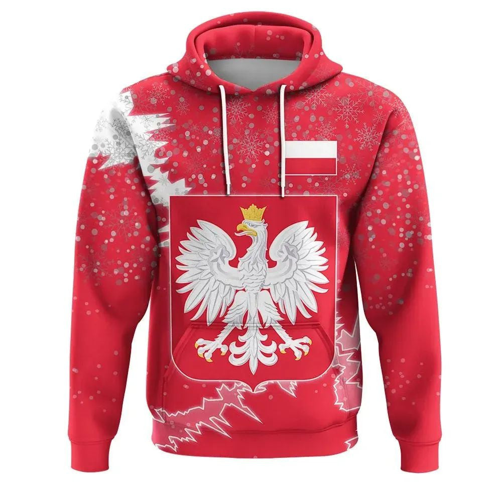 Poland Christmas 3D Hoodie Coat Of Arms X Style