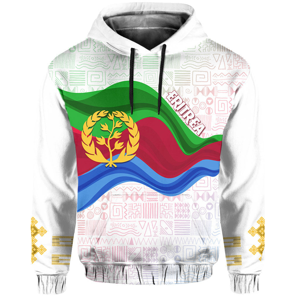 Eritrea 3D  Hoodie Independence Day Ethnic African Pattern White