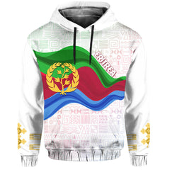 Eritrea 3D  Hoodie Independence Day Ethnic African Pattern White