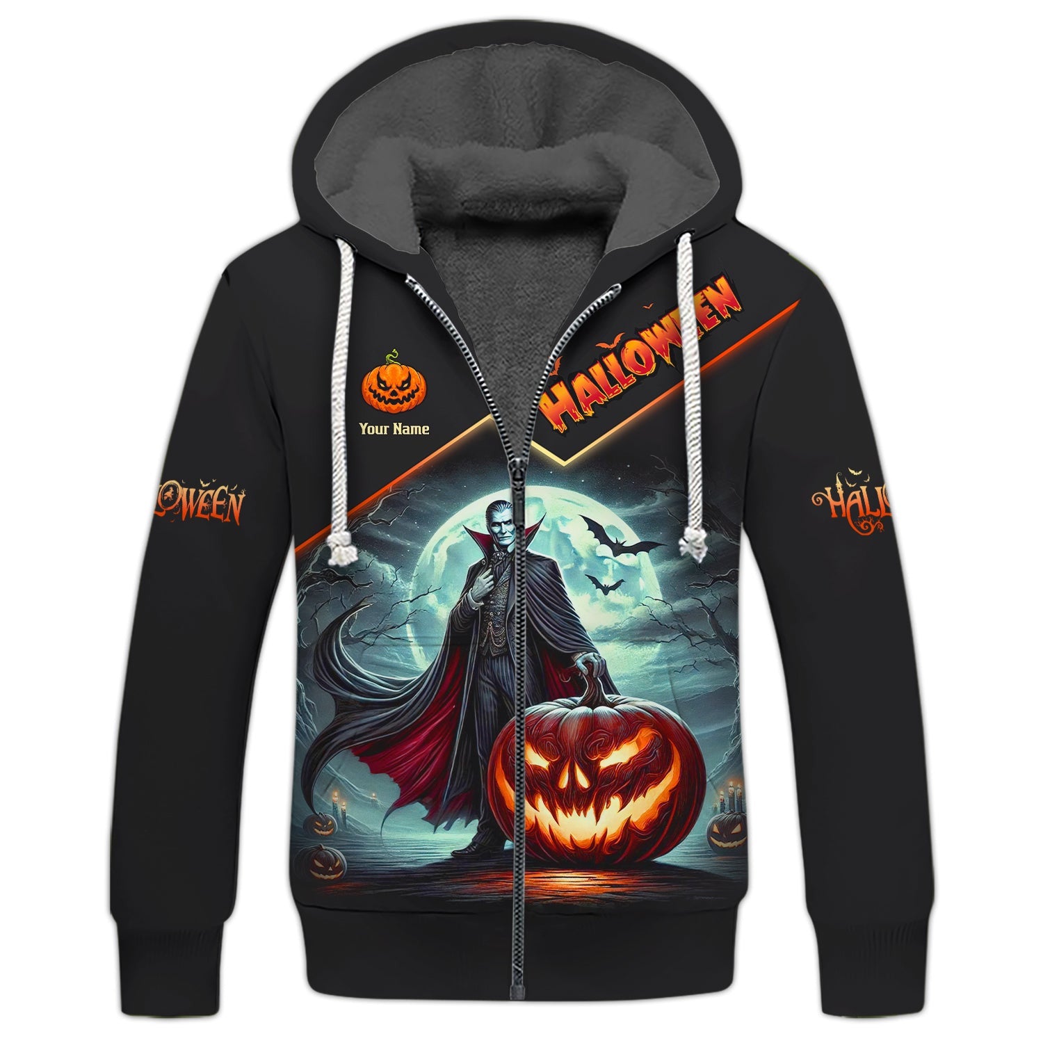 3D Full Print Dracula With Pumpkin T-Shirts Personalized Name Gift For Halloween Lovers