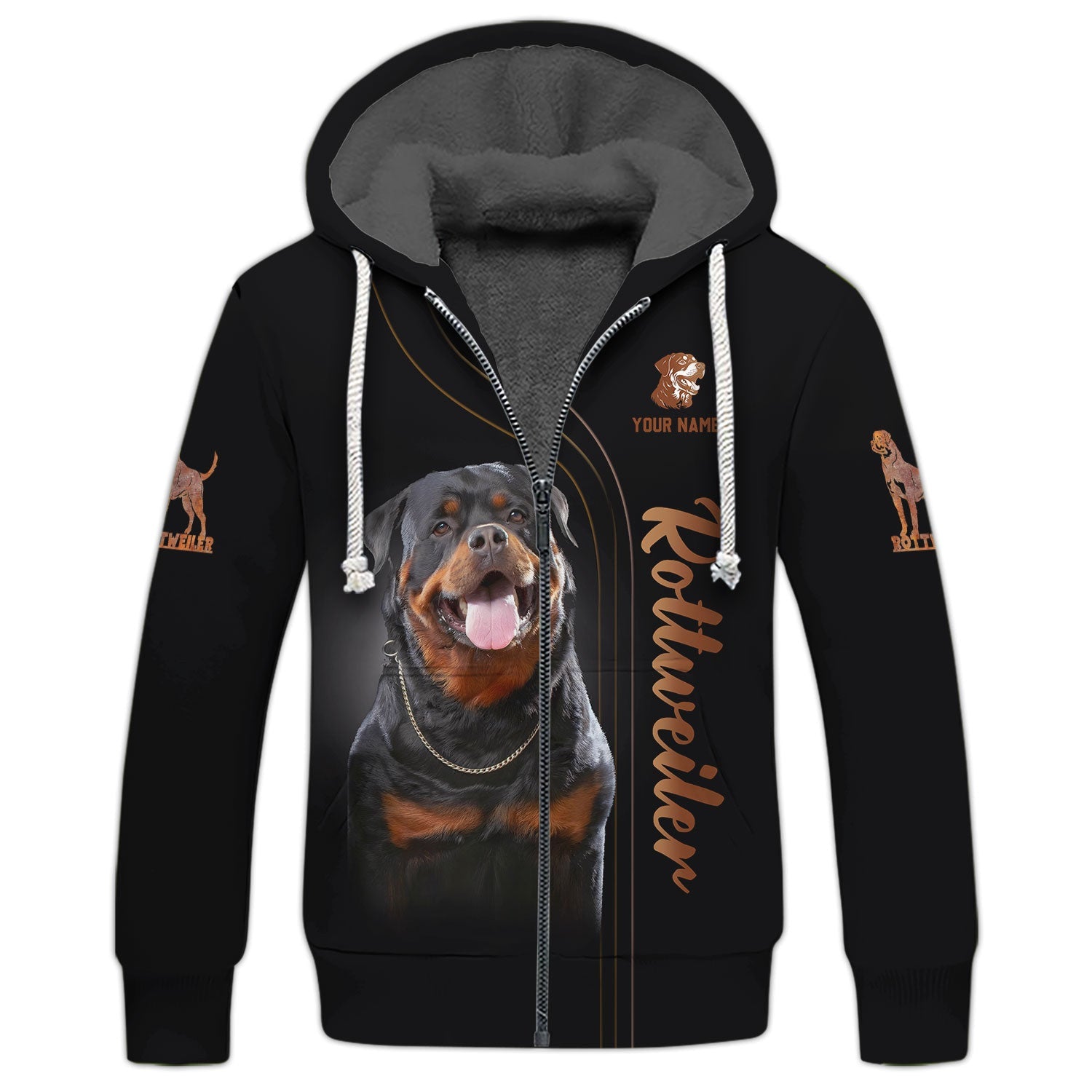 3D Full Print Rottweiler Dog T-Shirts Personalized Name Gift For Dogs Lovers