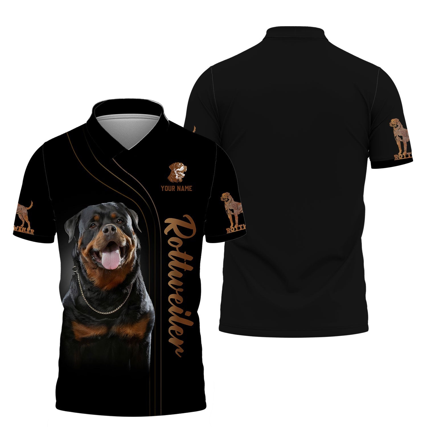 3D Full Print Rottweiler Dog T-Shirts Personalized Name Gift For Dogs Lovers